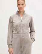 GUESS Кадифен суичър COUTURE в бежово с изчистен дизайн V3BQ22 K0232