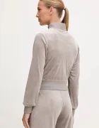 GUESS Кадифен суичър COUTURE в бежово с изчистен дизайн V3BQ22 K0232