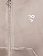 GUESS Кадифен суичър COUTURE в бежово с изчистен дизайн V3BQ22 K0232