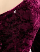 GUESS Кадифено боди в бордо с изчистен дизайн W6PP70 KJ170