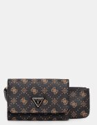 GUESS калъф дамски от имитация на кожа SILIA кафяв TWGP98 90160