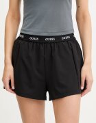 GUESS Къс панталон 2в1 дамски SELENE Черен с висока талия V6GD18 W2344