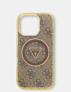 GUESS кейс за телефон iPhone 16 Pro кафяв GUHMP16LHG4PRTGW