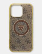 GUESS кейс за телефон iPhone 16 Pro Max кафяв GUHMP16XHG4PRTGW