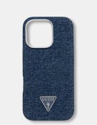 GUESS кейс за телефон от деним iPhone 16 Pro тъмносин GUHMP16LRJFWTLB