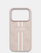 GUESS кейс за телефон от имитация на кожа iPhone 17 Pro розов GUHMP17LP4RPSP
