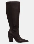 GUESS Кожени ботуши NARIEL в кафяво с дебел ток FLFNRL LEA11