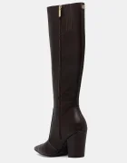 GUESS Кожени ботуши NARIEL в кафяво с дебел ток FLFNRL LEA11