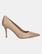 GUESS Кожени обувки с тънък ток PRINDY в бежово FLFPRN LEA08