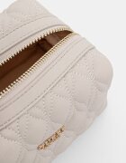 GUESS козметична чанта дамска от имитация на кожа MAXINE бежова PW7578 P6390