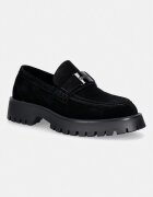 GUESS мокасини мъжки от велур GORIZIA черни FMTZIA SUE14