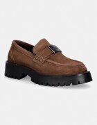 GUESS мокасини мъжки от велур GORIZIA кафяви FMTZIA SUE14