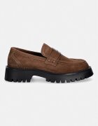 GUESS мокасини мъжки от велур GORIZIA кафяви FMTZIA SUE14