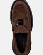 GUESS мокасини мъжки от велур GORIZIA кафяви FMTZIA SUE14