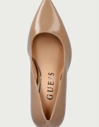 GUESS обувки с дебел ток от кожа BARCHIE бежови FLFBAR LEP08