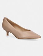 GUESS обувки с нисък ток от кожа CASEN бежови FLTCSE LEA08