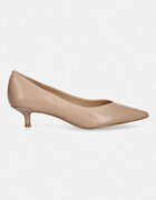 GUESS обувки с нисък ток от кожа CASEN бежови FLTCSE LEA08