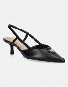 GUESS обувки с ток от кожа YANNO2 черни FLJY2N LEA05