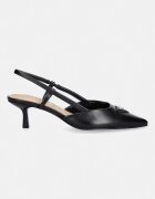 GUESS обувки с ток от кожа YANNO2 черни FLJY2N LEA05