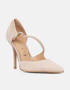 GUESS обувки с ток от велур NAPIPER бежови FLTNAP SUE08