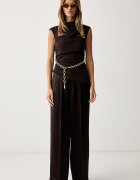 GUESS официален панталон дамски с ацетат FLORA кафяв W6YB18 W2972