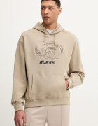 GUESS Памучен суичър KELE мъжки в зелено с качулка с апликация Z6RQ05 K9YI1
