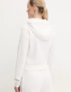 GUESS Памучен суичър PRIMULA в бяло с качулка с апликация V5GQ10 KCRP0