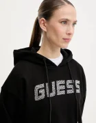 GUESS Памучен суичър PRIMULA в черно с качулка с апликация V5GQ09 KCRP0