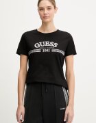 GUESS Памучна тениска ALDA дамска в черно V6RI16 I3Z14