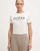 GUESS Памучна тениска ARTEMISIA дамска в бежово V6RI05 I3Z14
