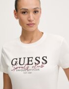 GUESS Памучна тениска ARTEMISIA дамска в бежово V6RI05 I3Z14