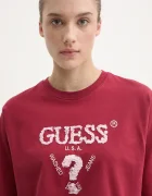 GUESS Памучна тениска AURLIE в червено V4YI06 I3Z14