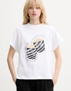 GUESS Памучна тениска дамска в бяло W6RI28 I3Z14