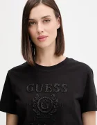 GUESS Памучна тениска MENA дамска в черно V5BI07 K8FQ4