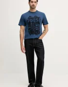 GUESS Памучна тениска в синьо с десен M5YI13 I3Z14