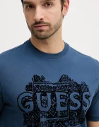 GUESS Памучна тениска в синьо с десен M5YI13 I3Z14