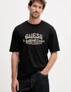 GUESS Памучна тениска WORLDWIDE