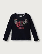 GUESS пижама за деца от памук тъмносиня L6BG04 K8111