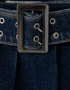 GUESS плисирана пола от памук синя с изчистена шарка J6BD13 D2244