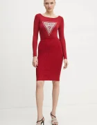 GUESS Пола ALICE в бордо къса с кройка тип молив W5RD83 Z2Y50