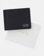 GUESS Портфейл мъжки от кожа BOSTON черен SMBOGS LEA20