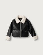 GUESS преходно яке за деца от имитация на кожа черно J6BL05 W3997