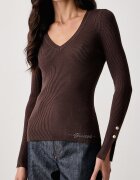 GUESS пуловер дамски с вискоза ELLIE кафяв W6YR10 Z0949