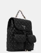 GUESS Раница GIULLY дамска в черно малък размер с изчистен дизайн HWQG96 73330