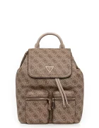 GUESS Раница MANHATTAN дамска в бежово малък размер с десен HWSG71 18310