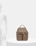 GUESS Раница MANHATTAN дамска в бежово малък размер с десен HWSG71 18310