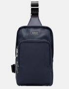 GUESS раница мъжка от имитация на кожа BOSTON тъмносиня HMBOSP P6226