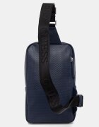 GUESS раница мъжка от имитация на кожа BOSTON тъмносиня HMBOSP P6226