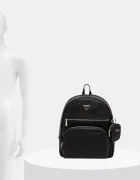 GUESS Раница POWER PLAY дамска в черно голям размер с изчистен дизайн HWBG71 24350