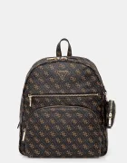 GUESS Раница POWER PLAY дамска в кафяво голям размер с десен HWQG71 24350